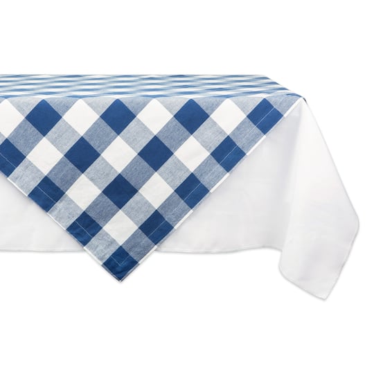 DII® 40" Buffalo Check Table Topper in Navy Blue | 40" x 40" | Michaels®